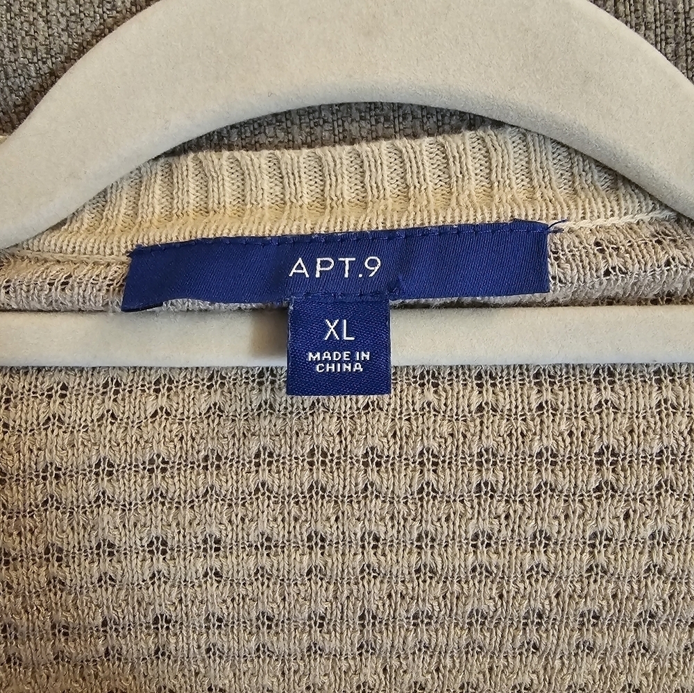 Apt. 9 Light Sand Tan Open Front Casual Light Cardigan Sweater Size XL - Picture 4 of 6